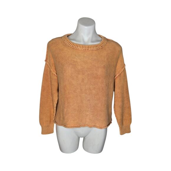 NYLAND Chunky Knit Pullover Crewneck Sweater Faded Orange - Picture 1 of 16